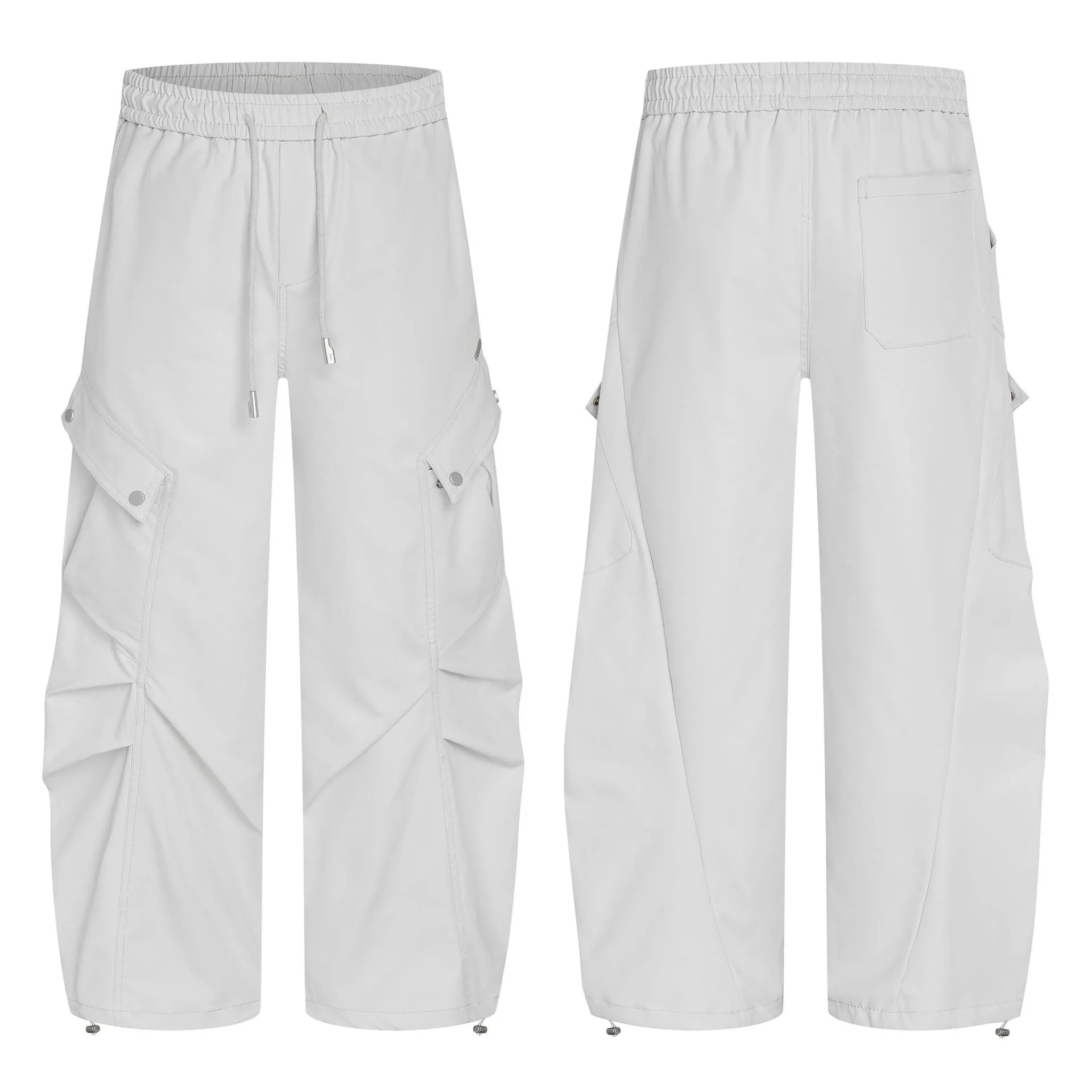 Jiayiku Men's  Spring American Retro Machete Pants Cargo Parachute Pants Hanging Sense Wide Leg Casual Pants display picture 9