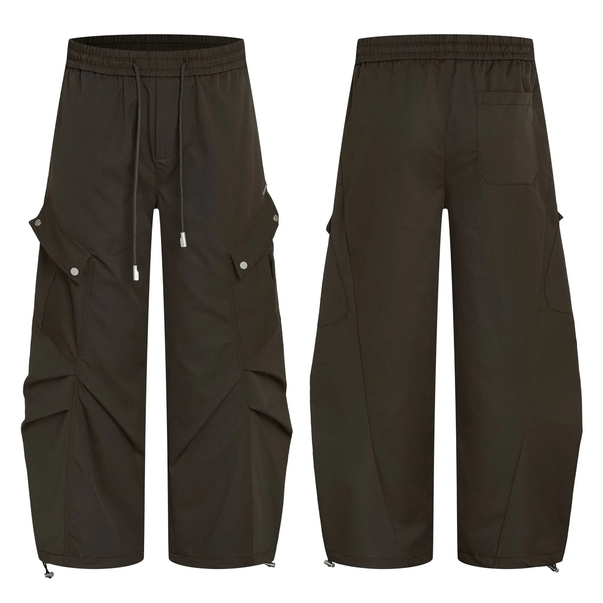 Jiayiku Men's  Spring American Retro Machete Pants Cargo Parachute Pants Hanging Sense Wide Leg Casual Pants display picture 10