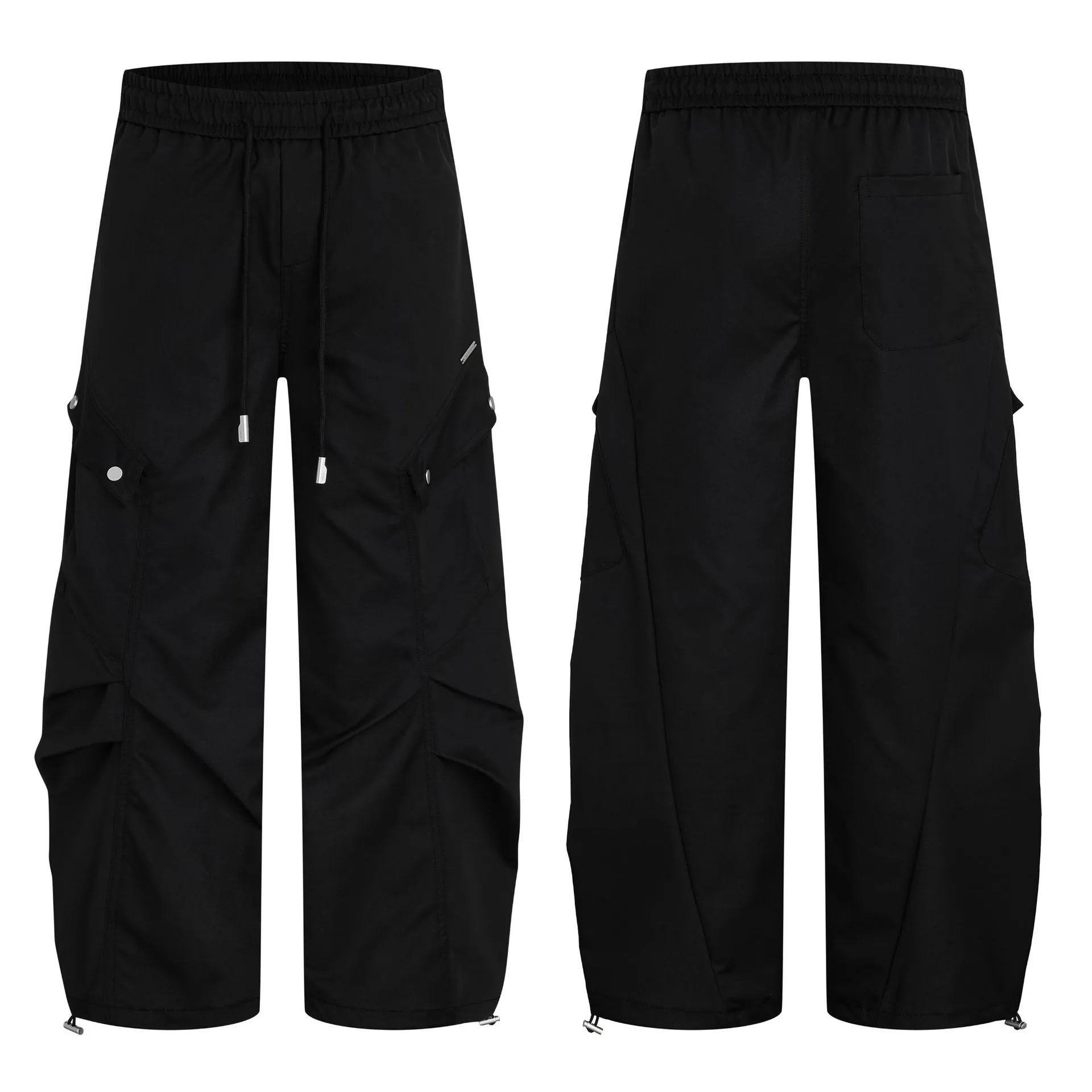 Jiayiku Men's  Spring American Retro Machete Pants Cargo Parachute Pants Hanging Sense Wide Leg Casual Pants display picture 11