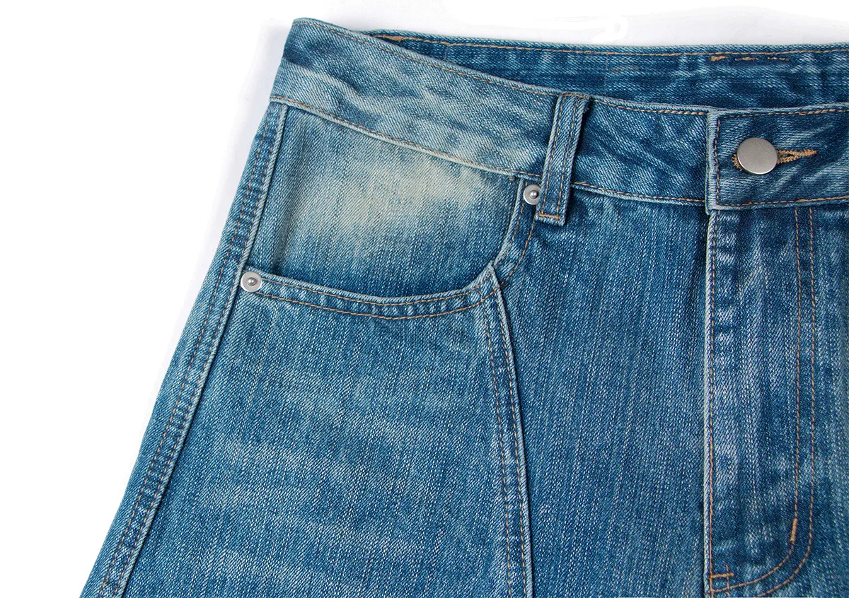 Jiayi Library Men's  American Vintage Washed Jeans Loose Profile Men's And Women's Vibe Scimitar Wide Leg Pants display picture 9