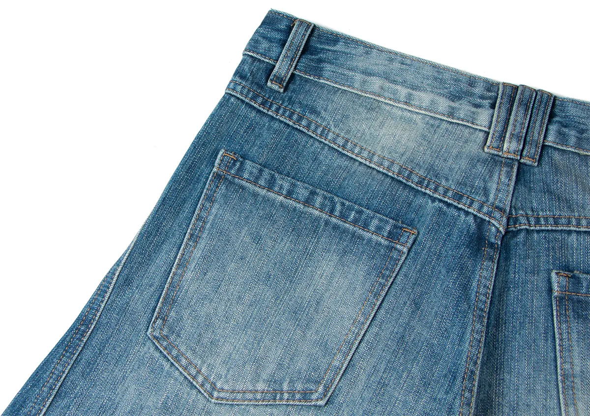 Jiayi Library Men's  American Vintage Washed Jeans Loose Profile Men's And Women's Vibe Scimitar Wide Leg Pants display picture 14
