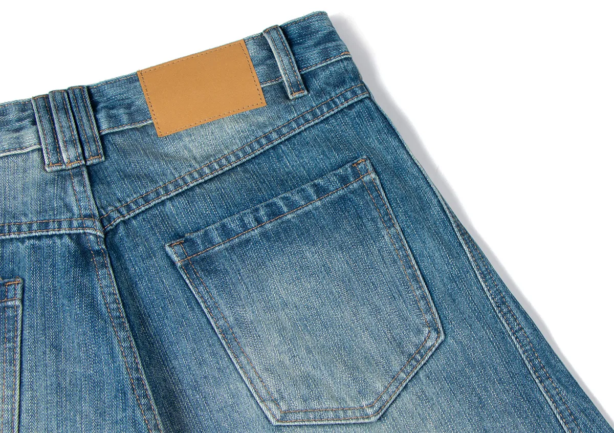 Jiayi Library Men's  American Vintage Washed Jeans Loose Profile Men's And Women's Vibe Scimitar Wide Leg Pants display picture 16
