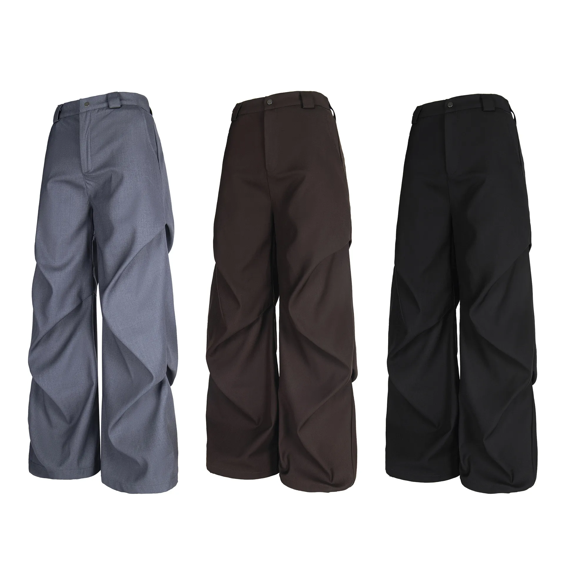 Jiayiku Men's  New Style Retro Pleated Pants Pants For Men And Women Cleanfit Loose Casual Pants display picture 12