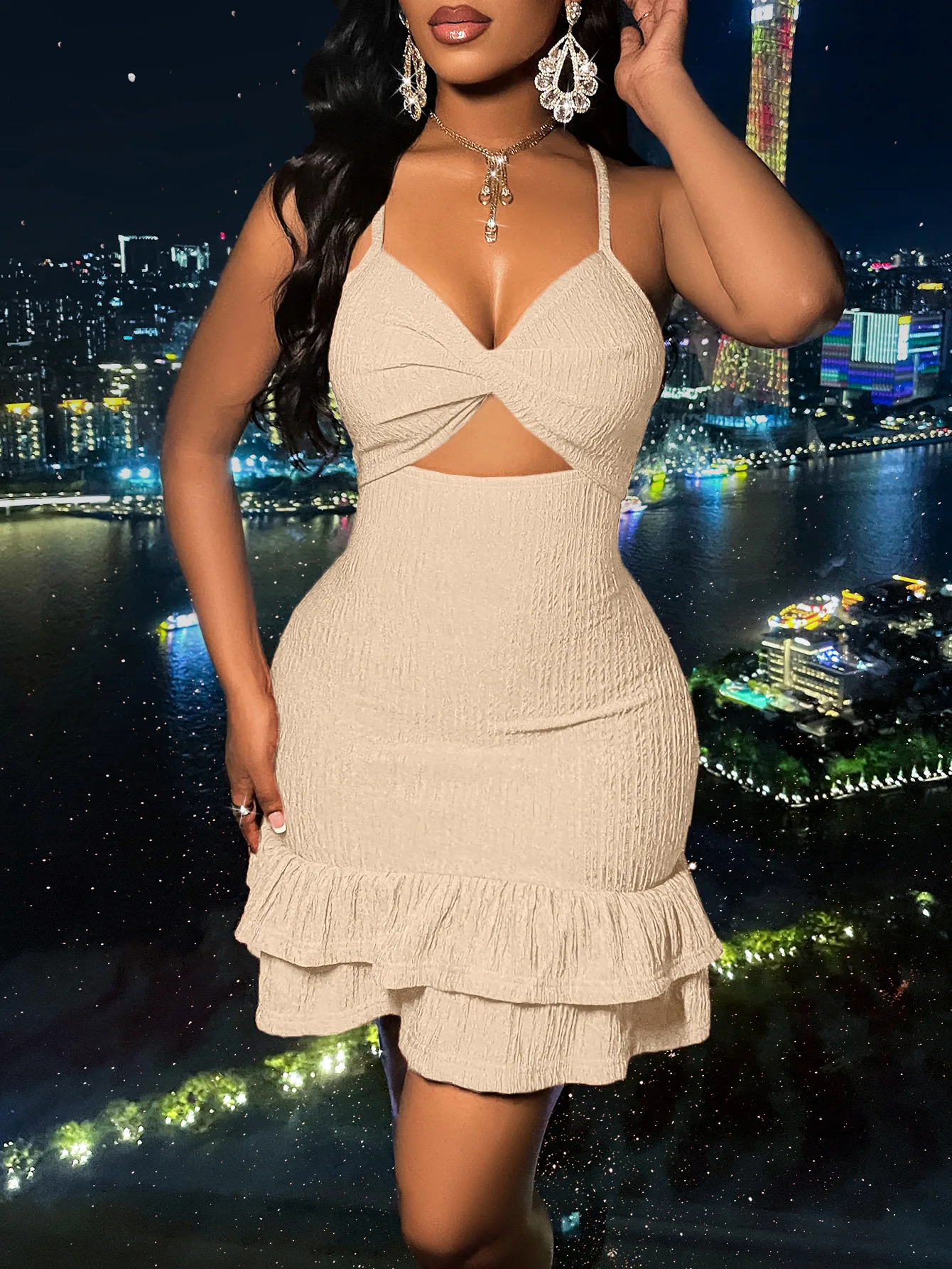 Women's Clothing     New Sexy Sling Dress Spring And Summer Explosions Deep V display picture 18