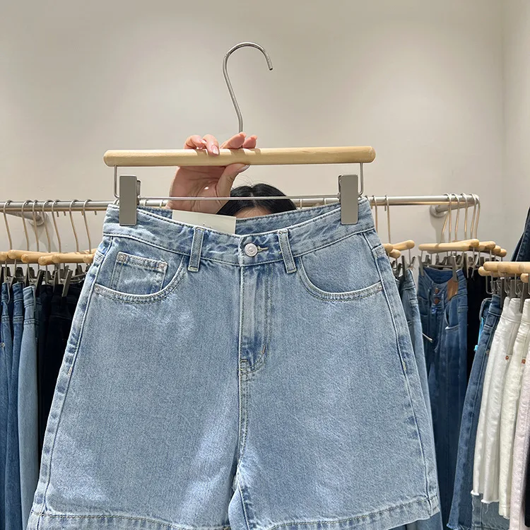 Summer New  Simple Casual High Waist A- Line Shorts Women's Loose All-match Denim Hot Pants Slimming Western Style display picture 5