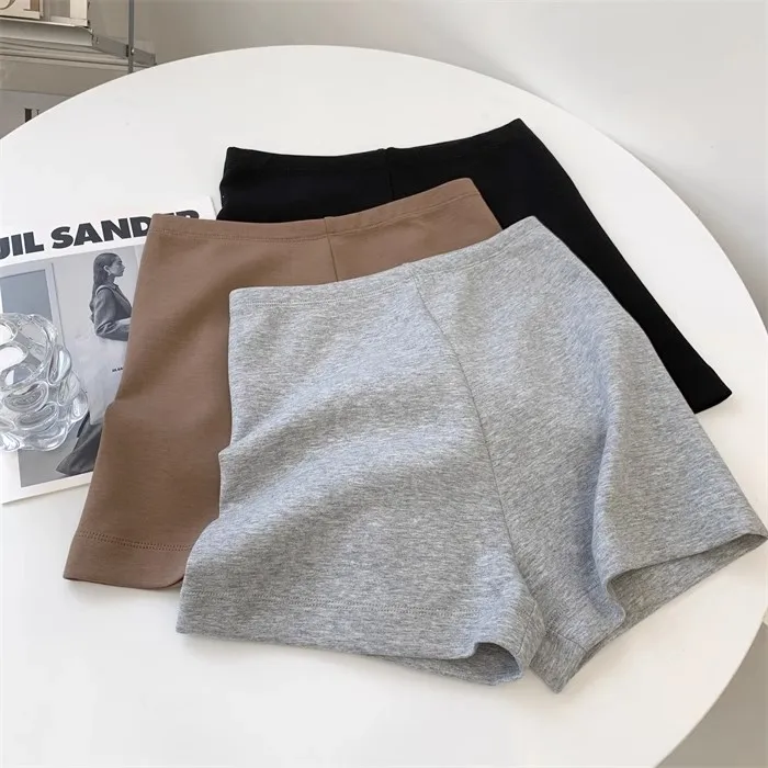 High Waist Stretch Pants Women's Outer Wearing Solid Color Inner Slim-Fit Slimming Sports Hot Pants Yoga Shorts Trendy display picture 3