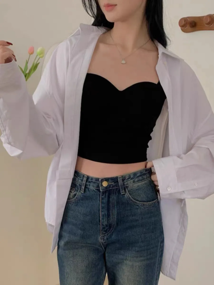 RC Threaded Texturous Camisole With Chest Pad Solid Color All-Match Comfortable Slim-Fit Base Shirt Women's Top Summer 632 display picture 10