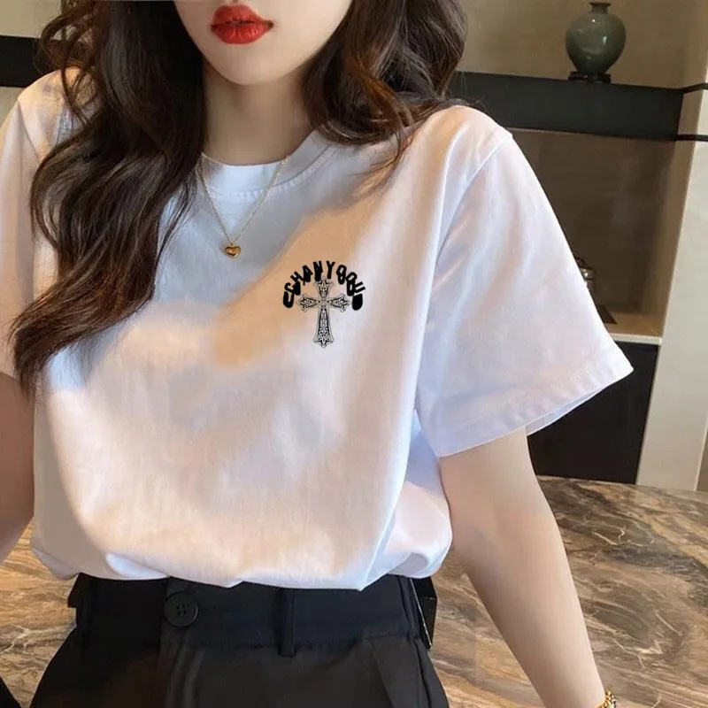 Summer New Women's Short Sleeve Wholesale Explosions New Version Of Loose White Cotton T-shirt Jacket A Generation Of Hair display picture 8