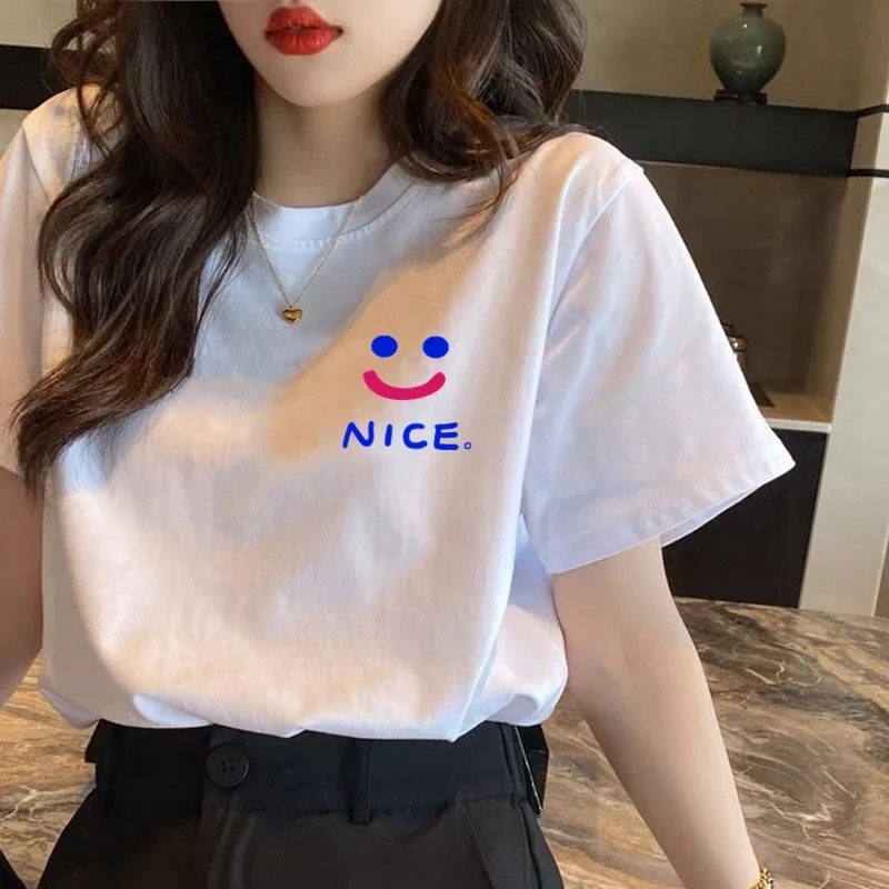 Summer New Women's Short Sleeve Wholesale Explosions New Version Of Loose White Cotton T-shirt Jacket A Generation Of Hair display picture 10