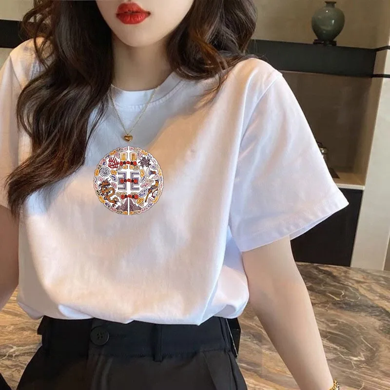 Summer New Women's Short Sleeve Wholesale Explosions New Version Of Loose White Cotton T-shirt Jacket A Generation Of Hair display picture 12