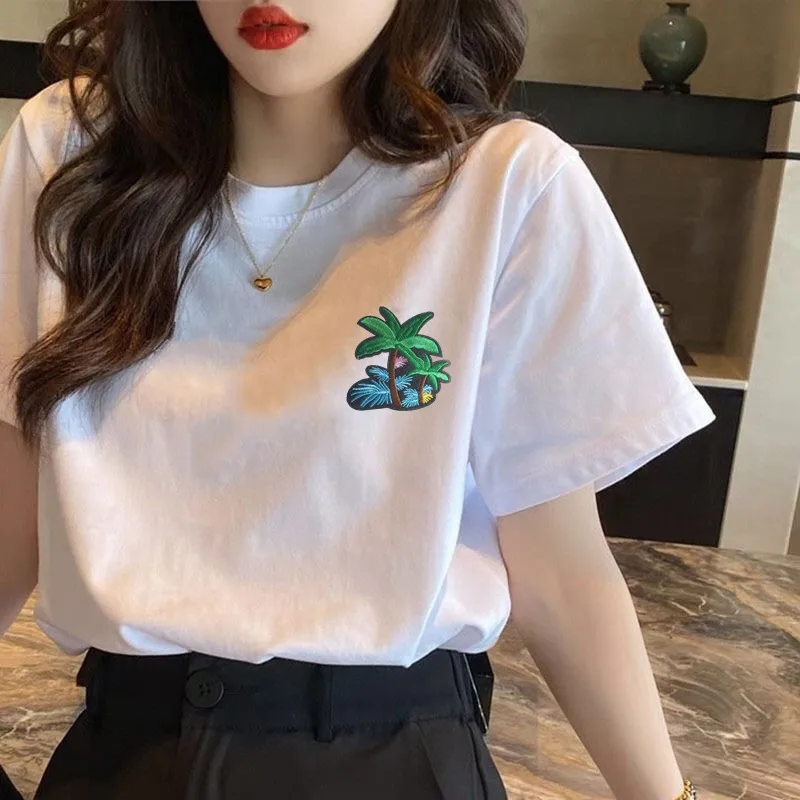 Summer New Women's Short Sleeve Wholesale Explosions New Version Of Loose White Cotton T-shirt Jacket A Generation Of Hair display picture 13