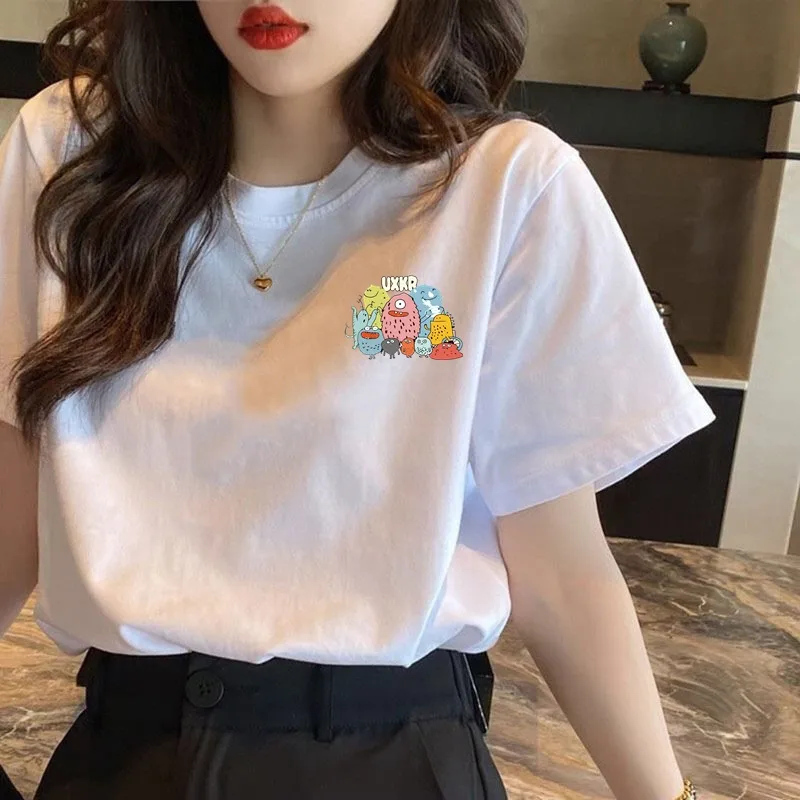 Summer New Women's Short Sleeve Wholesale Explosions New Version Of Loose White Cotton T-shirt Jacket A Generation Of Hair display picture 15