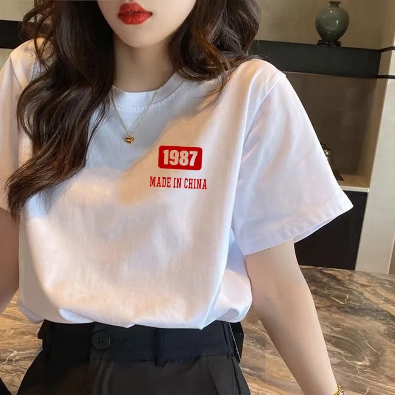Summer New Women's Short Sleeve Wholesale Explosions New Version Of Loose White Cotton T-shirt Jacket A Generation Of Hair display picture 16