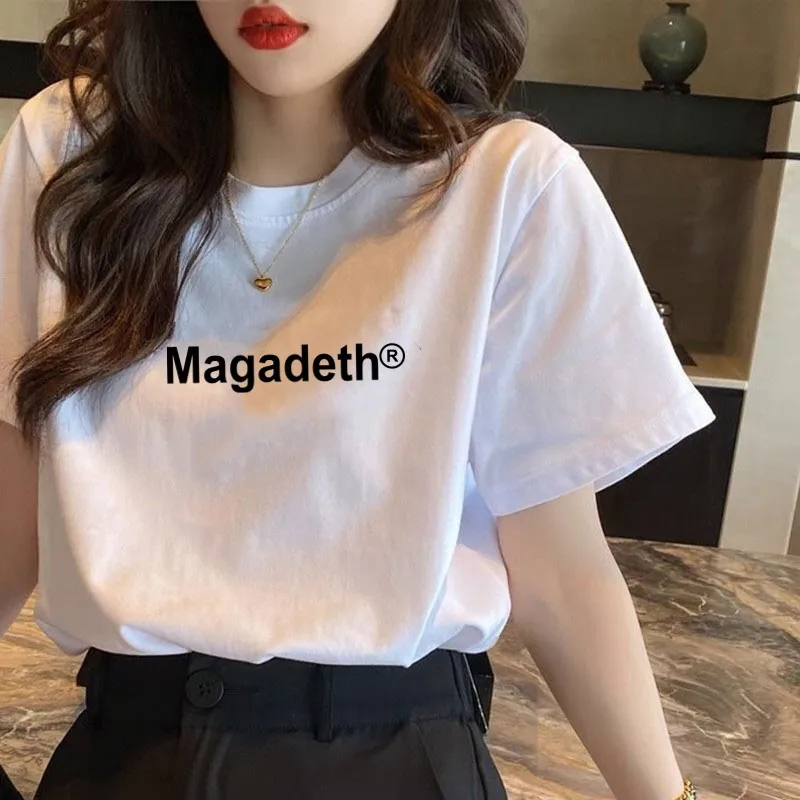 Summer New Women's Short Sleeve Wholesale Explosions New Version Of Loose White Cotton T-shirt Jacket A Generation Of Hair display picture 18