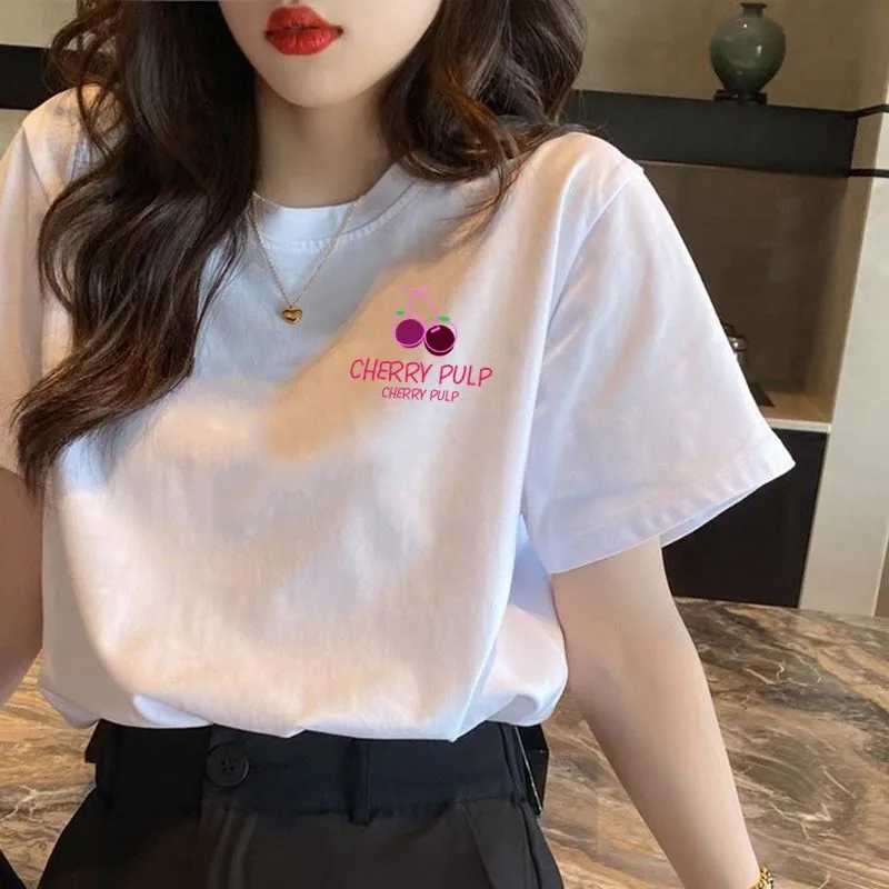 Summer New Women's Short Sleeve Wholesale Explosions New Version Of Loose White Cotton T-shirt Jacket A Generation Of Hair display picture 21