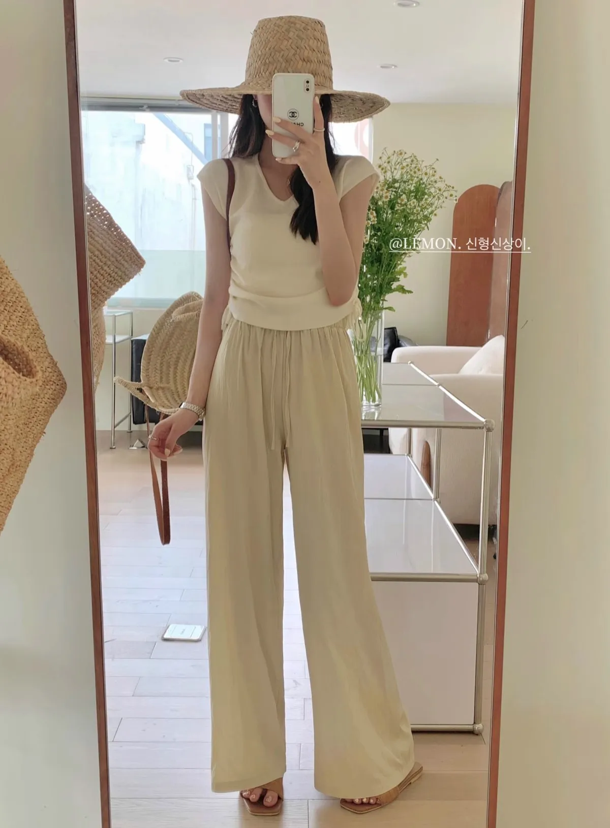 Ice Silk Yamamoto Pants Women's Summer Thin High Waist Slimming Wide Leg Pants Loose Straight Lazy Style Casual Pants display picture 8