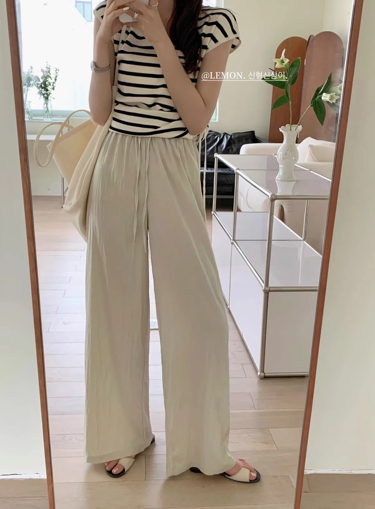 Ice Silk Yamamoto Pants Women's Summer Thin High Waist Slimming Wide Leg Pants Loose Straight Lazy Style Casual Pants display picture 10