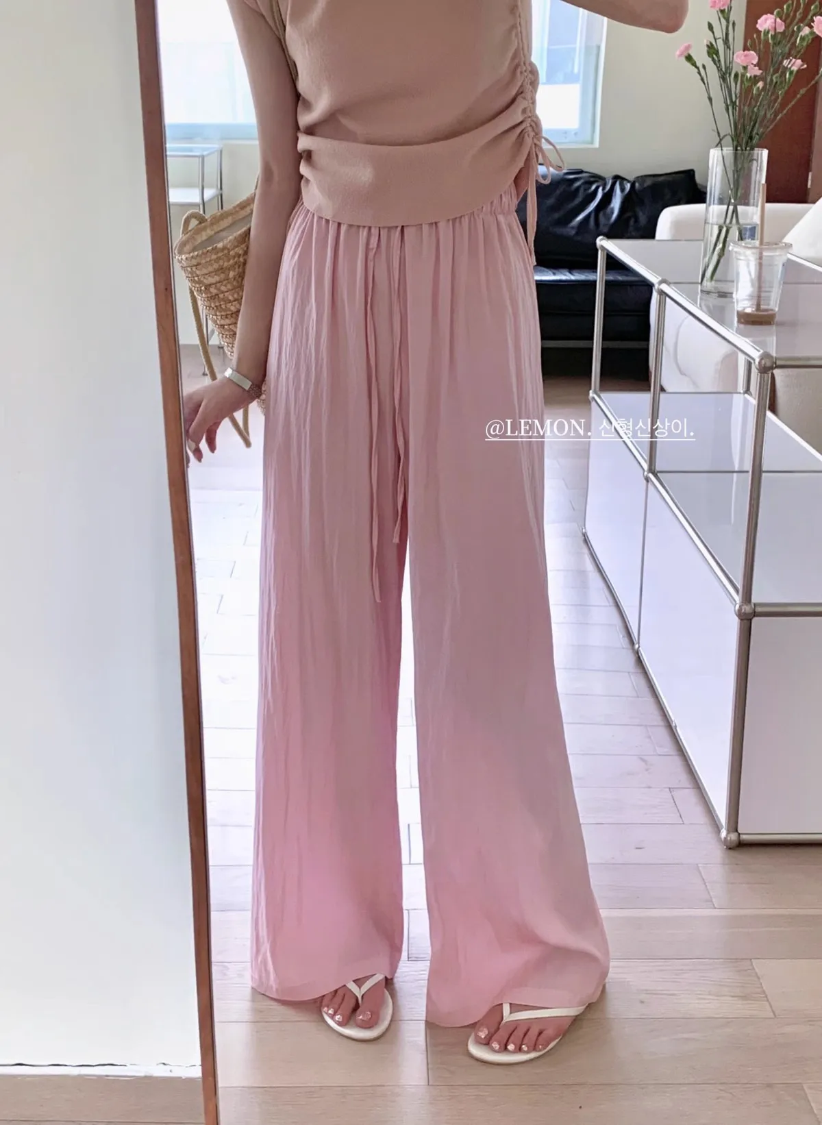 Ice Silk Yamamoto Pants Women's Summer Thin High Waist Slimming Wide Leg Pants Loose Straight Lazy Style Casual Pants display picture 13