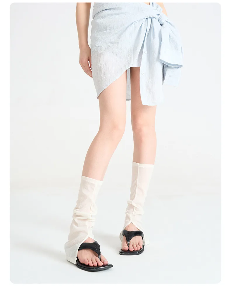 Summer Solid Color Women's Calf Socks With Slits, Stacked Socks, Thin Leg Warmers, Sock Covers display picture 1