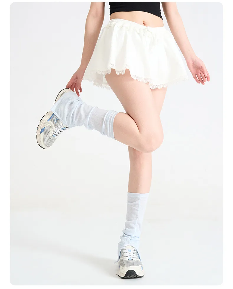 Summer Solid Color Women's Calf Socks With Slits, Stacked Socks, Thin Leg Warmers, Sock Covers display picture 3