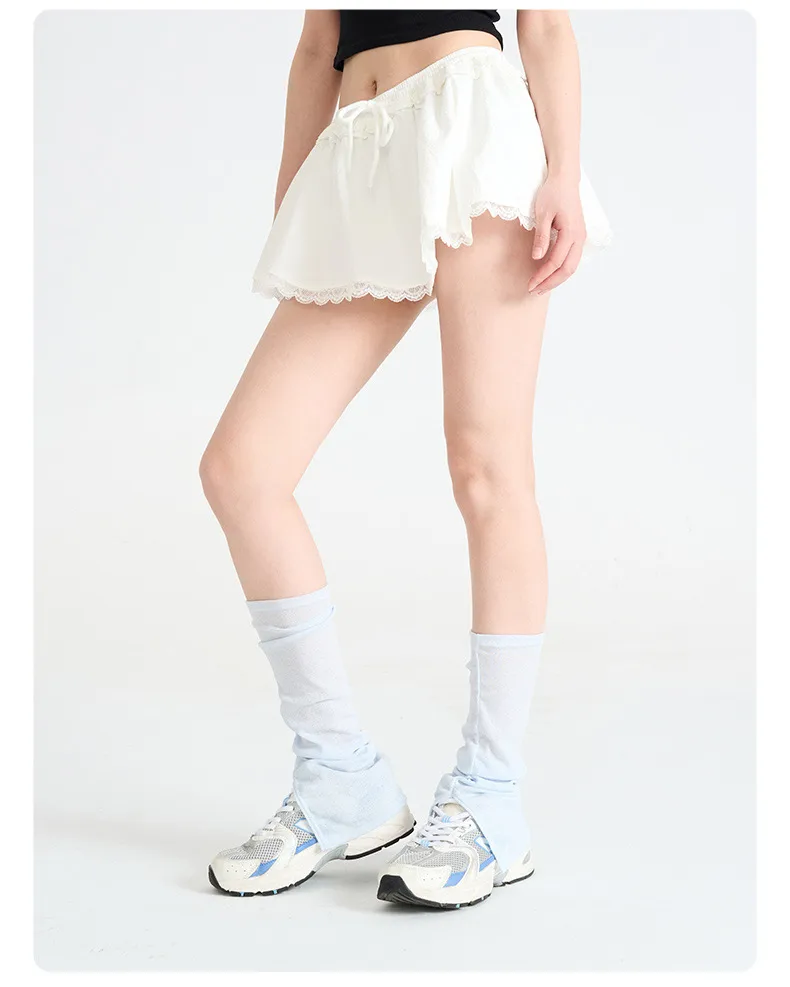 Summer Solid Color Women's Calf Socks With Slits, Stacked Socks, Thin Leg Warmers, Sock Covers display picture 4