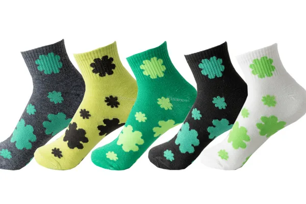 Polyester Cotton Material | Clover Stripe Printing | Soft And Comfortable Tube Socks, Casual Wear Essential display picture 2