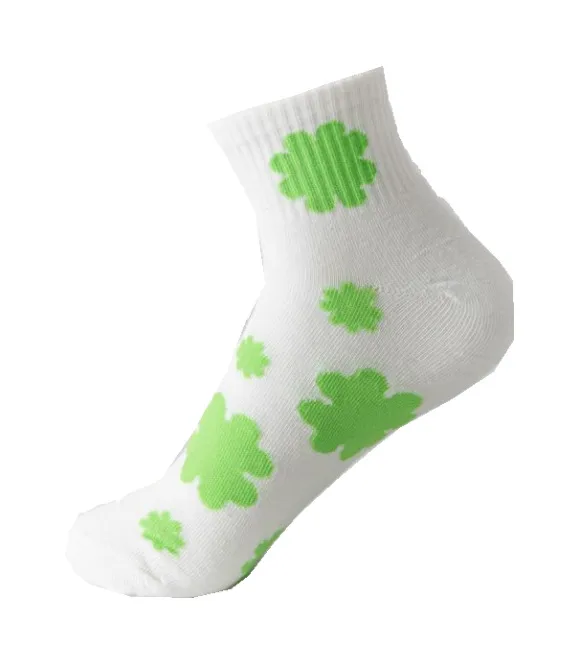 Polyester Cotton Material | Clover Stripe Printing | Soft And Comfortable Tube Socks, Casual Wear Essential display picture 4