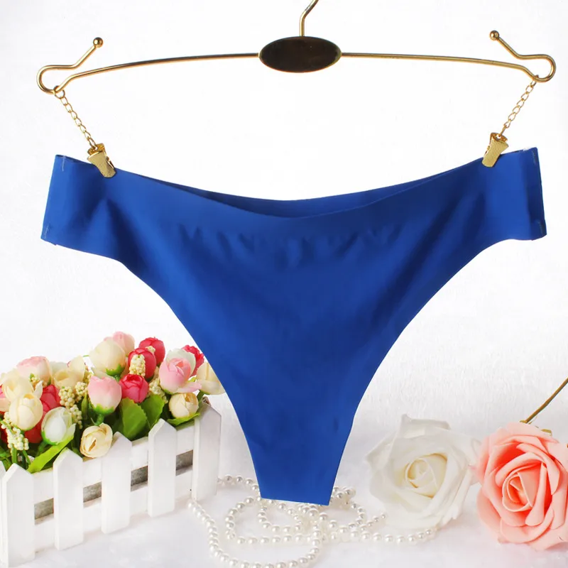 Foreign Trade Export Women's Underwear One-piece Seamless Low Waist Sexy Women's Thong T Pants Cotton Crotch Factory Wholesale display picture 5