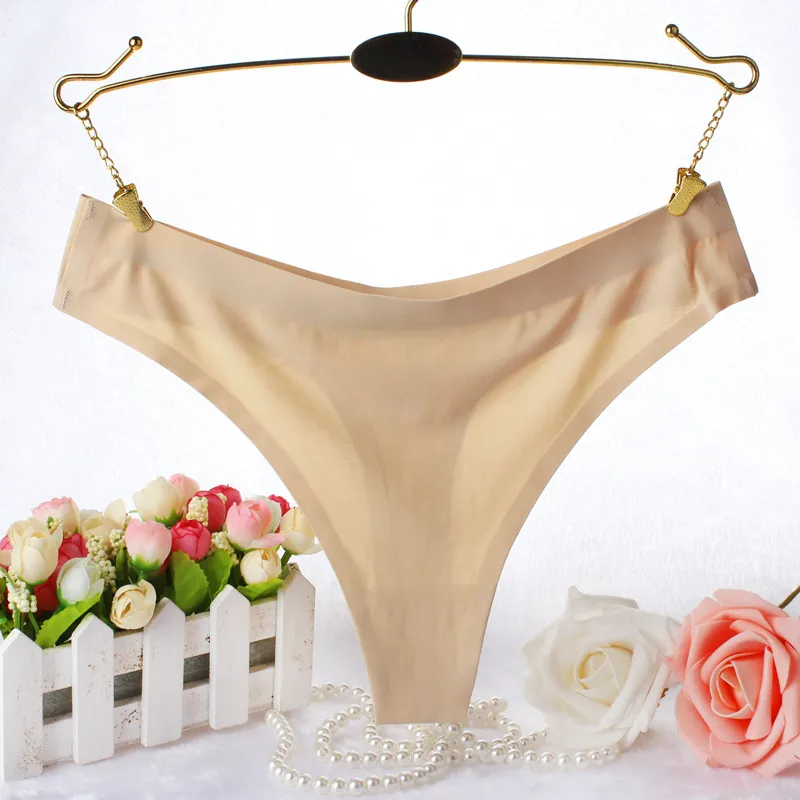 Foreign Trade Export Women's Underwear One-piece Seamless Low Waist Sexy Women's Thong T Pants Cotton Crotch Factory Wholesale display picture 7