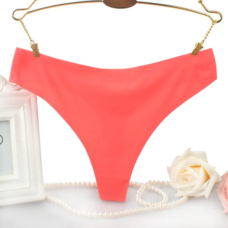 Foreign Trade Export Women's Underwear One-piece Seamless Low Waist Sexy Women's Thong T Pants Cotton Crotch Factory Wholesale display picture 4