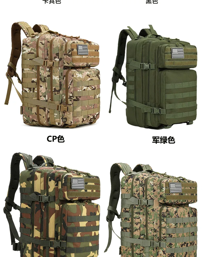 New Tactical Attack 3P Camouflage Backpack Multifunctional Large Capacity 45L Outdoor Sports Camping Mountaineering Backpack display picture 3