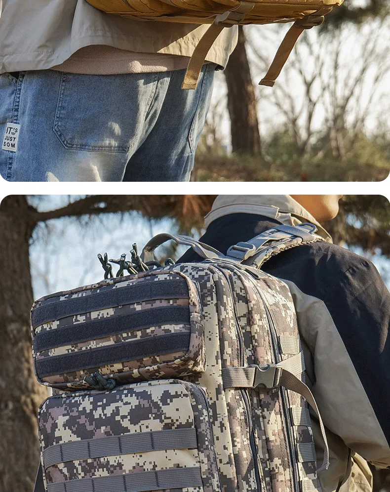 New Tactical Attack 3P Camouflage Backpack Multifunctional Large Capacity 45L Outdoor Sports Camping Mountaineering Backpack display picture 7