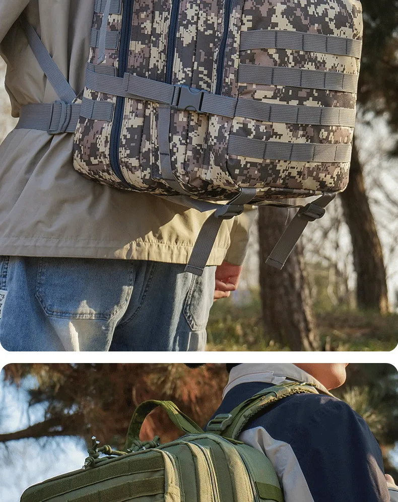 New Tactical Attack 3P Camouflage Backpack Multifunctional Large Capacity 45L Outdoor Sports Camping Mountaineering Backpack display picture 9