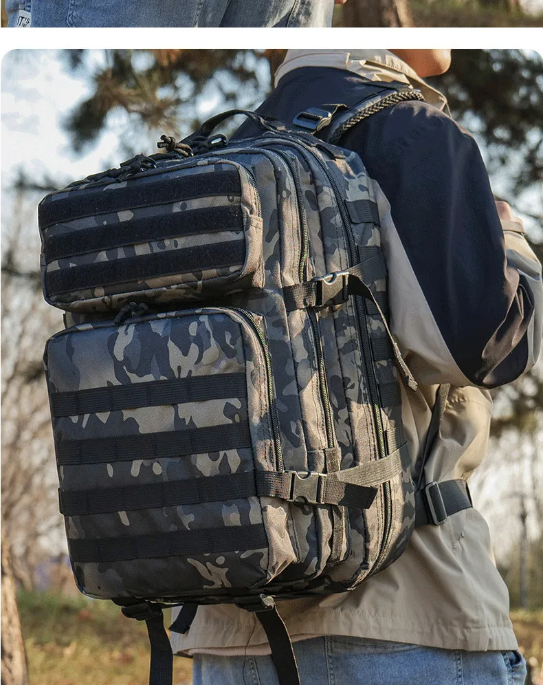 New Tactical Attack 3P Camouflage Backpack Multifunctional Large Capacity 45L Outdoor Sports Camping Mountaineering Backpack display picture 13