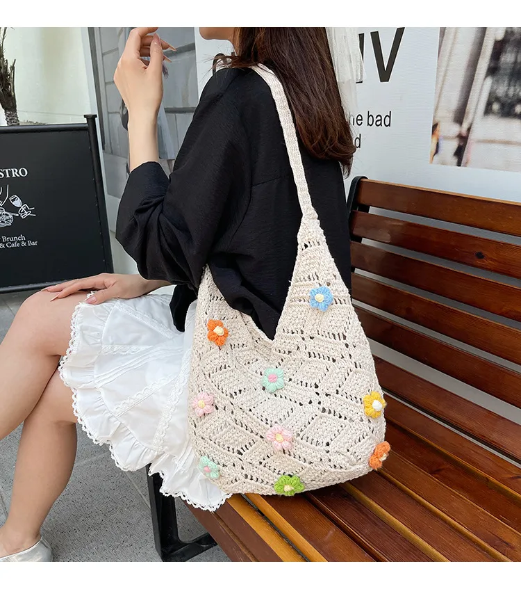New  Bags New And New Tote Bags Beach Bags Knitted Bags Hollow Bags Biscima Style Woven Bags display picture 1