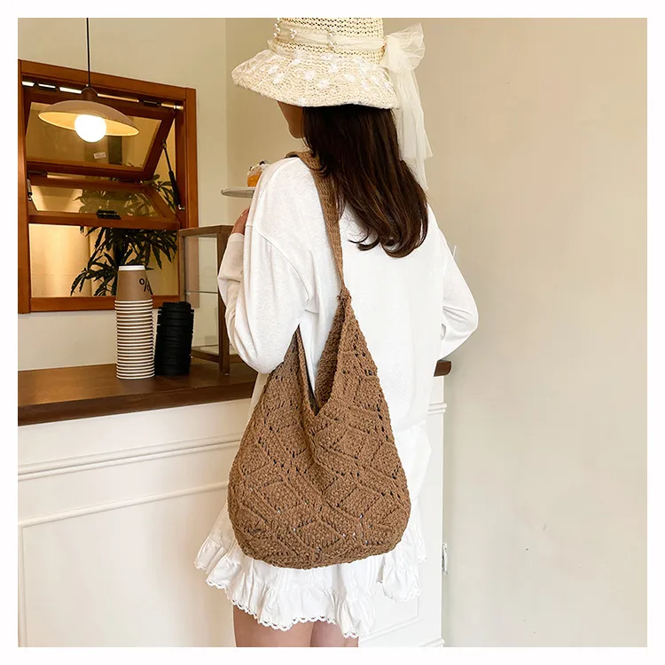 New  Bags New And New Tote Bags Beach Bags Knitted Bags Hollow Bags Biscima Style Woven Bags display picture 8