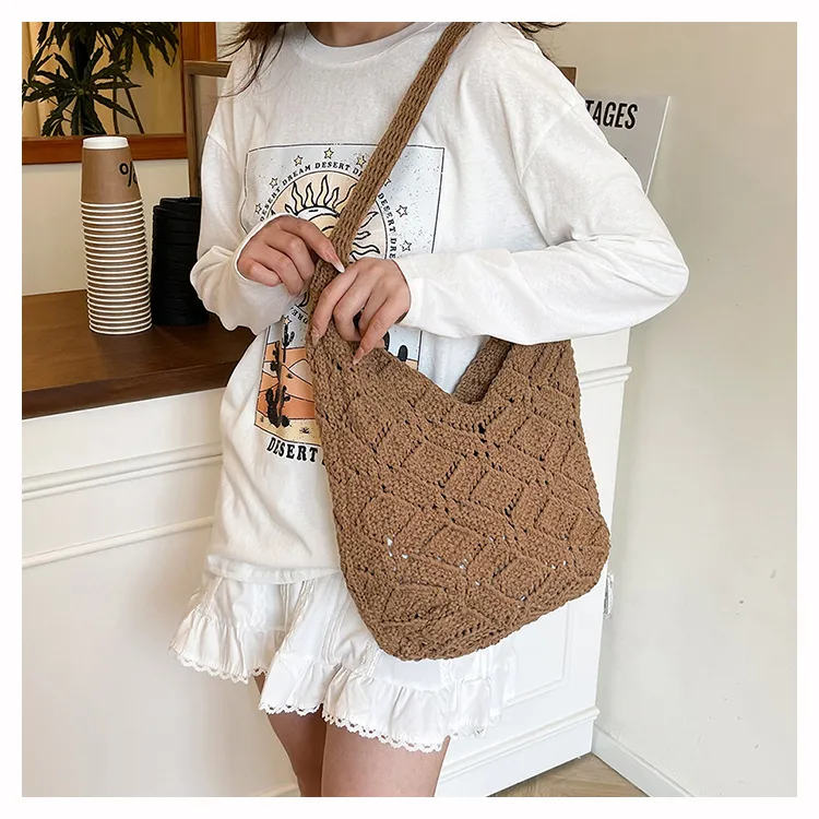 New  Bags New And New Tote Bags Beach Bags Knitted Bags Hollow Bags Biscima Style Woven Bags display picture 11
