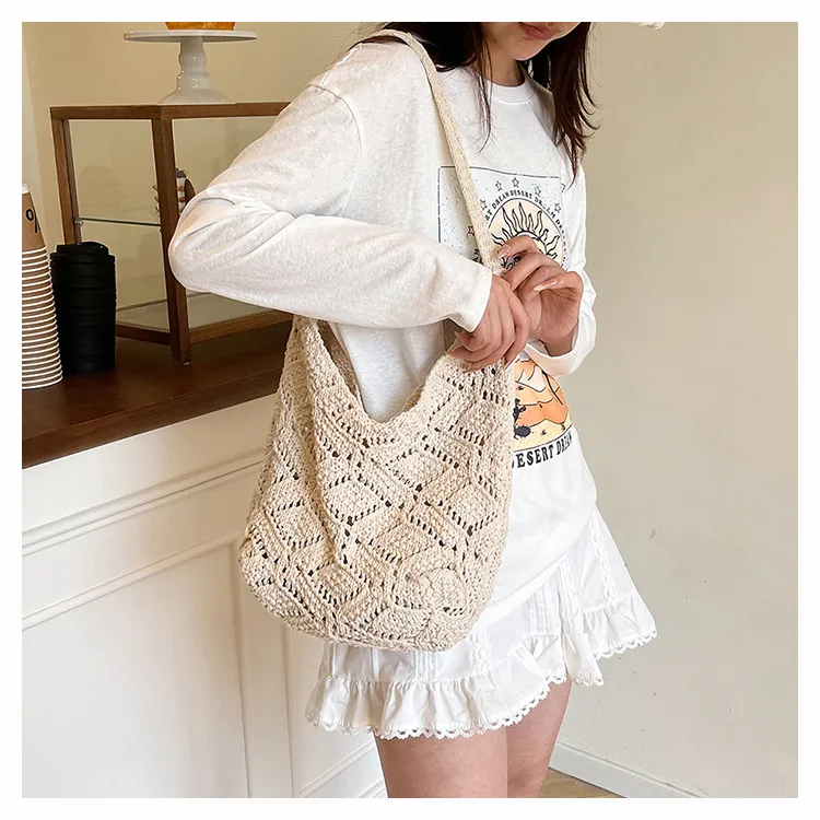 New  Bags New And New Tote Bags Beach Bags Knitted Bags Hollow Bags Biscima Style Woven Bags display picture 12