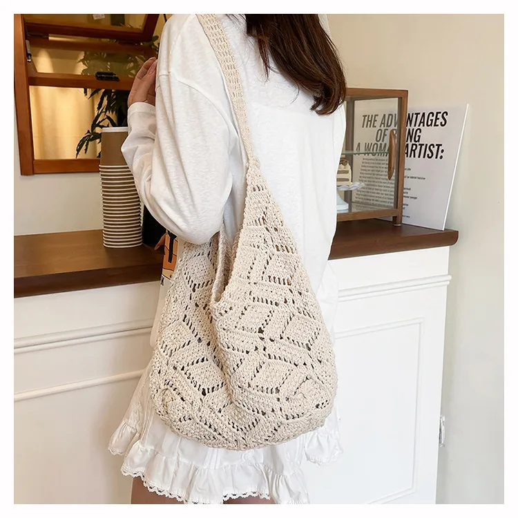 New  Bags New And New Tote Bags Beach Bags Knitted Bags Hollow Bags Biscima Style Woven Bags display picture 14