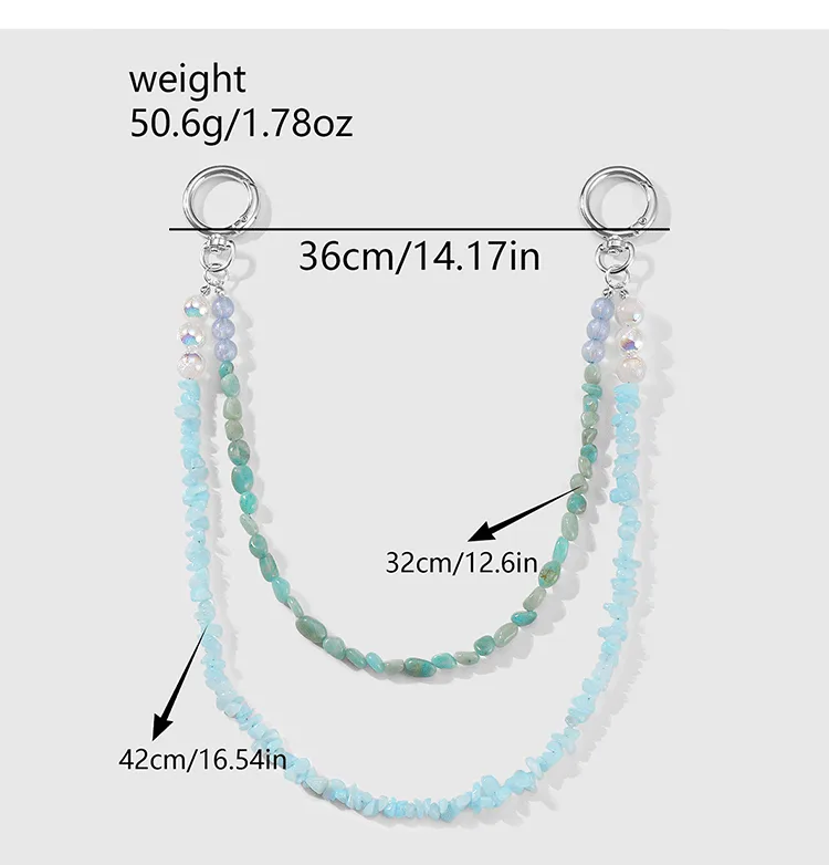 New Ins Exquisite Fashion Blue Ocean Series Imitation Crystal Natural Stone Beads Starfish Shell DIY Bag Pendant display picture 4