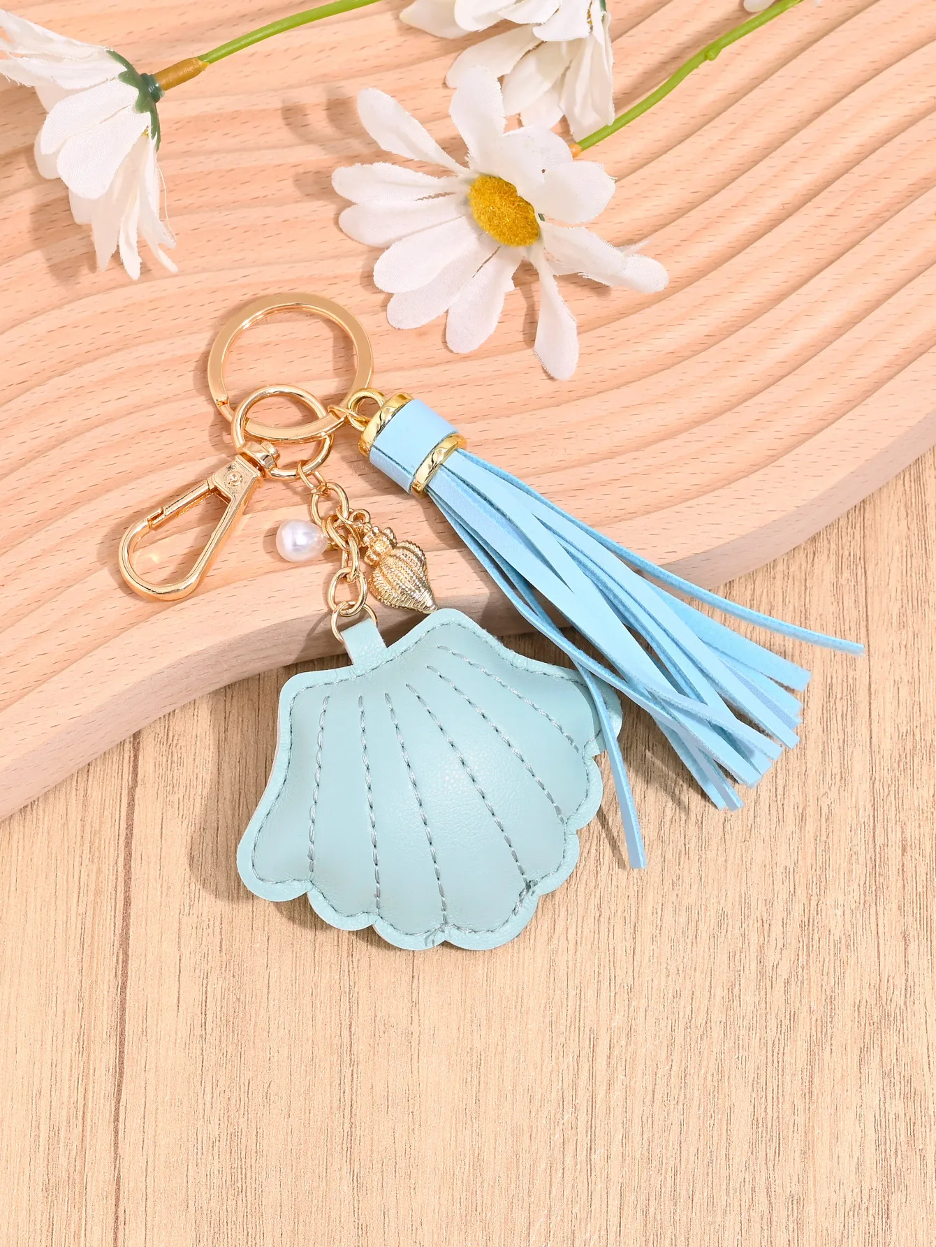 Shell Conch Pearl Tassel Keychain Europe And The United States  New Ocean Wind Bag Car Key Pendant Wholesale display picture 4