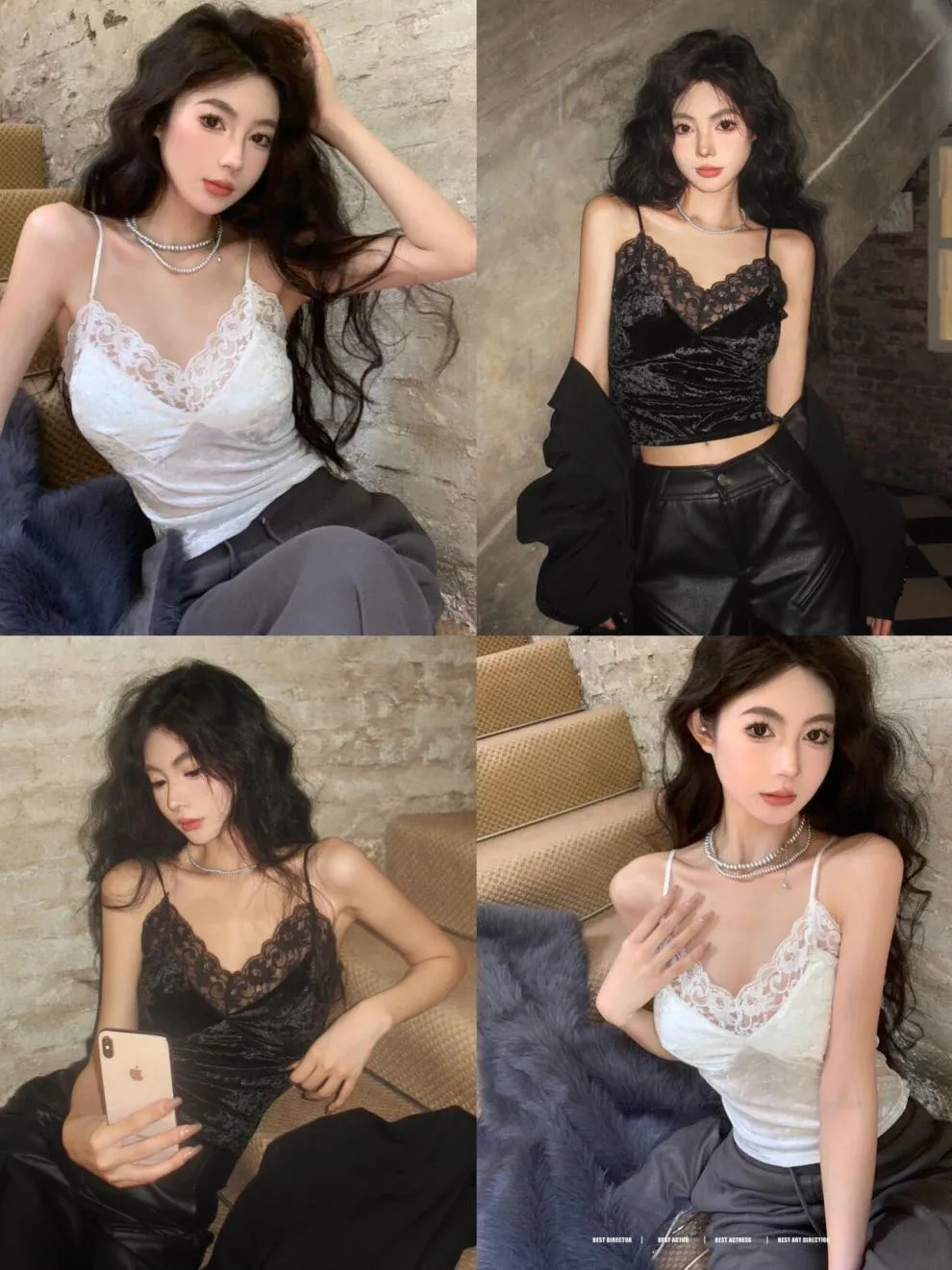 8866# Pure Desire Lace Gold Velvet Stitching Sling Strap Joker Comfortable Covering Comfortable Breast Autumn And Winter Beautiful Back Jacket Bra display picture 7