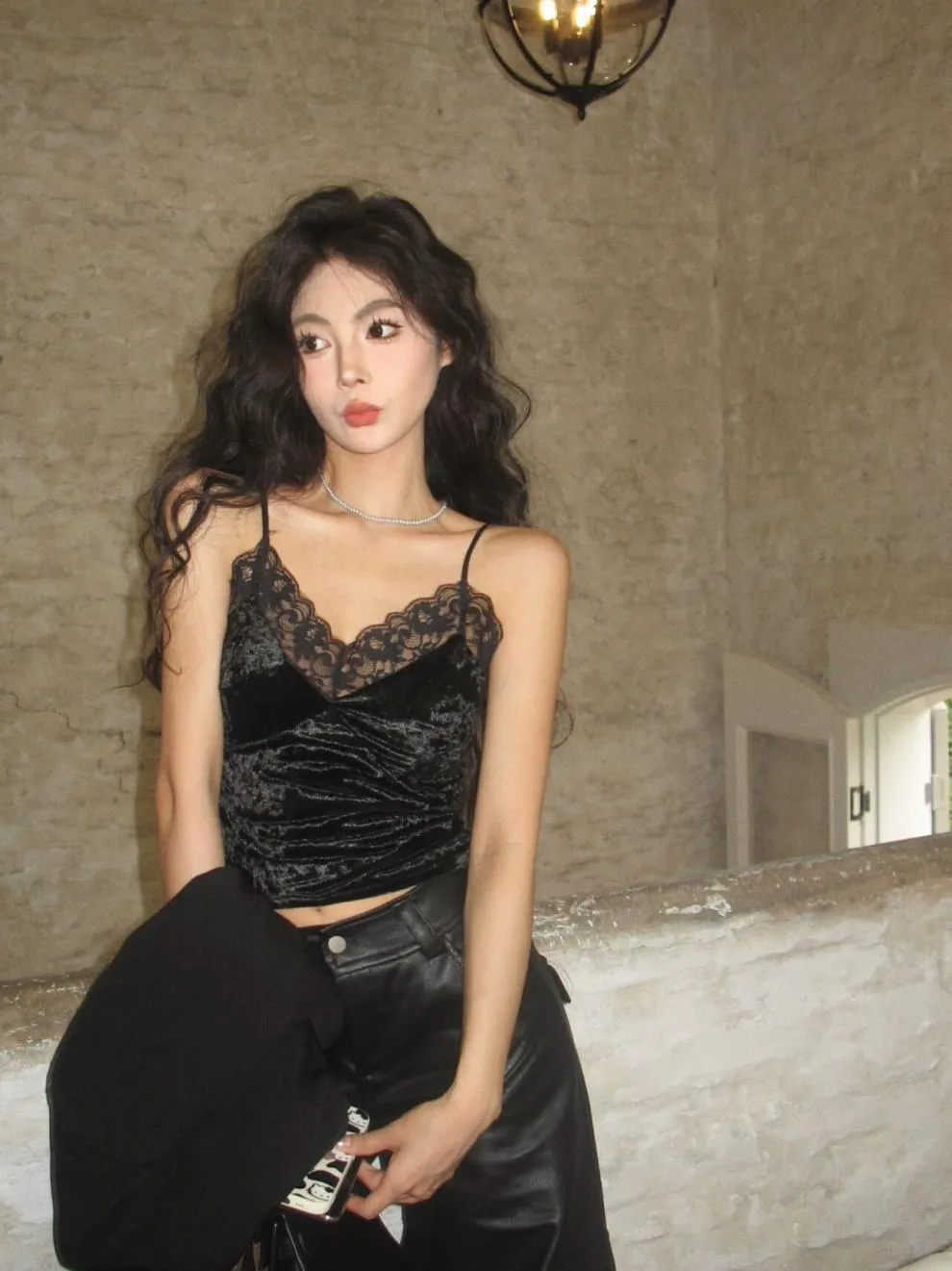 8866# Pure Desire Lace Gold Velvet Stitching Sling Strap Joker Comfortable Covering Comfortable Breast Autumn And Winter Beautiful Back Jacket Bra display picture 18