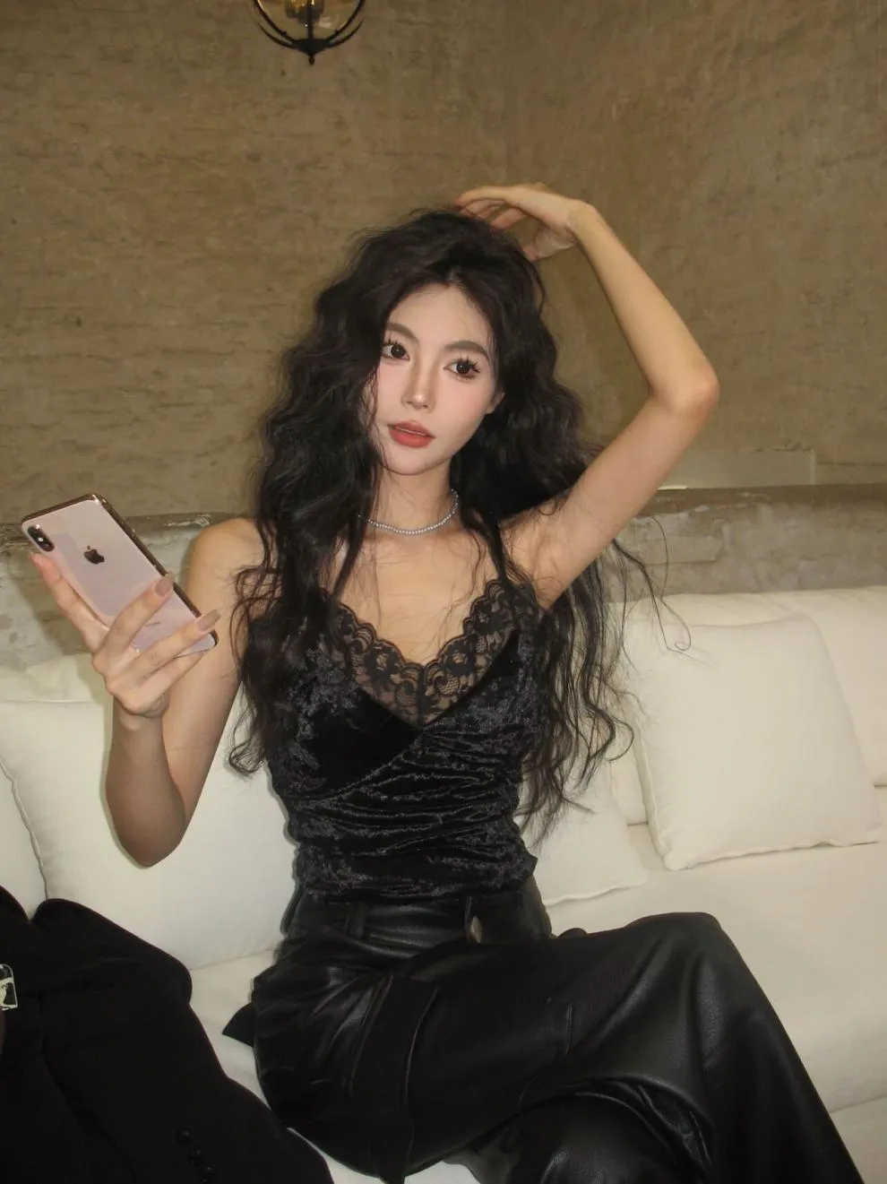 8866# Pure Desire Lace Gold Velvet Stitching Sling Strap Joker Comfortable Covering Comfortable Breast Autumn And Winter Beautiful Back Jacket Bra display picture 19