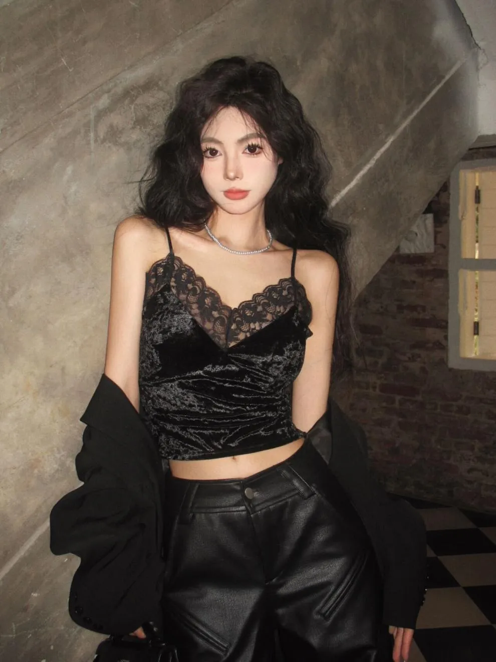 8866# Pure Desire Lace Gold Velvet Stitching Sling Strap Joker Comfortable Covering Comfortable Breast Autumn And Winter Beautiful Back Jacket Bra display picture 21