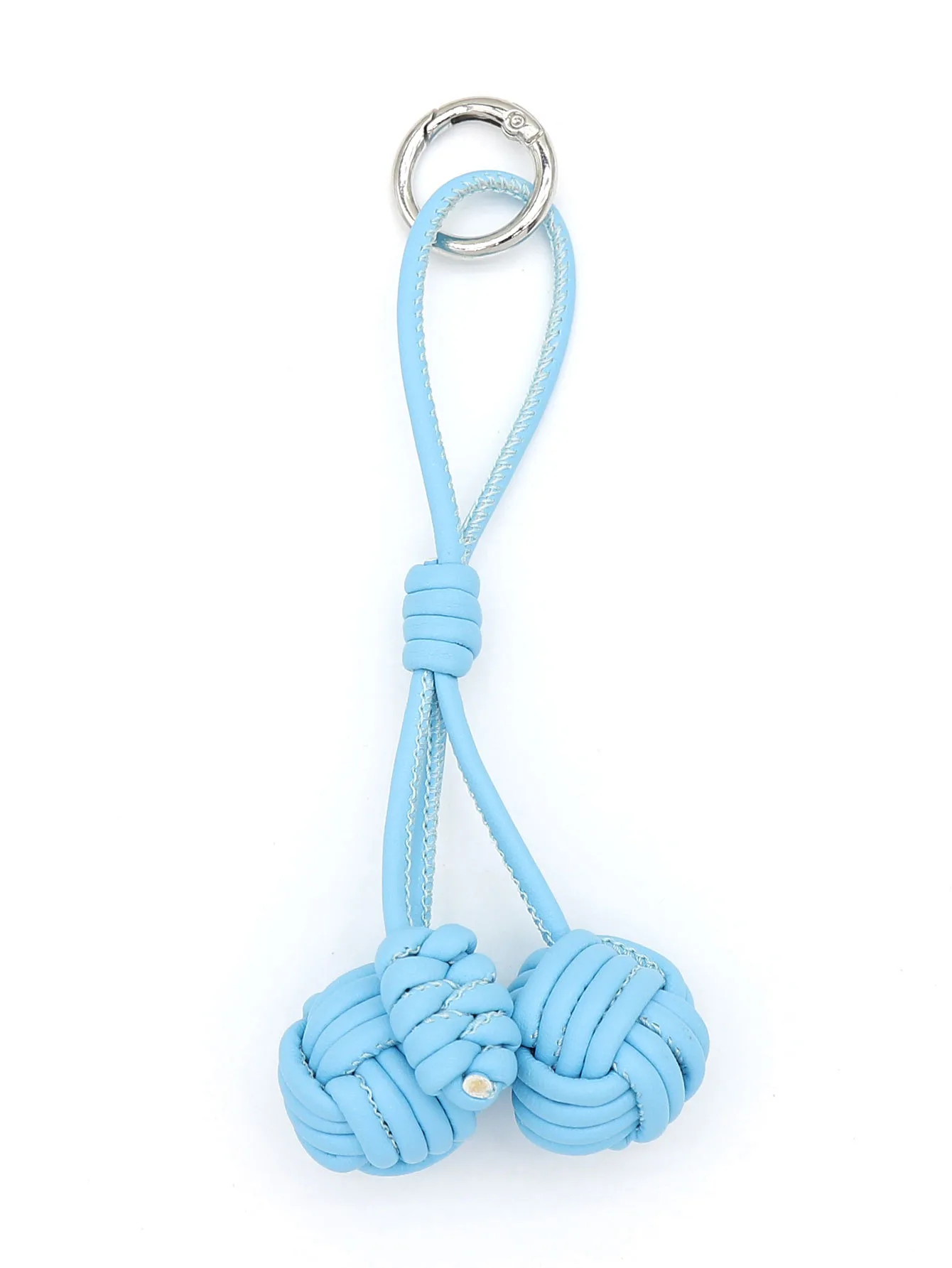 Handmade DIY Contrast Color Miu Series Woven Cherry Pu Leather Double Spherical Bag Hanging Hanging Piece Pendant Key Chain Accessories display picture 12