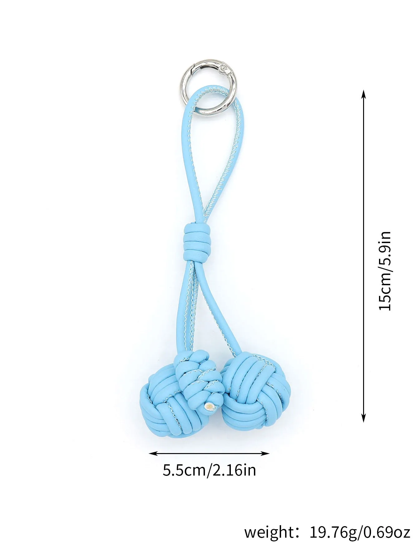 Handmade DIY Contrast Color Miu Series Woven Cherry Pu Leather Double Spherical Bag Hanging Hanging Piece Pendant Key Chain Accessories display picture 15
