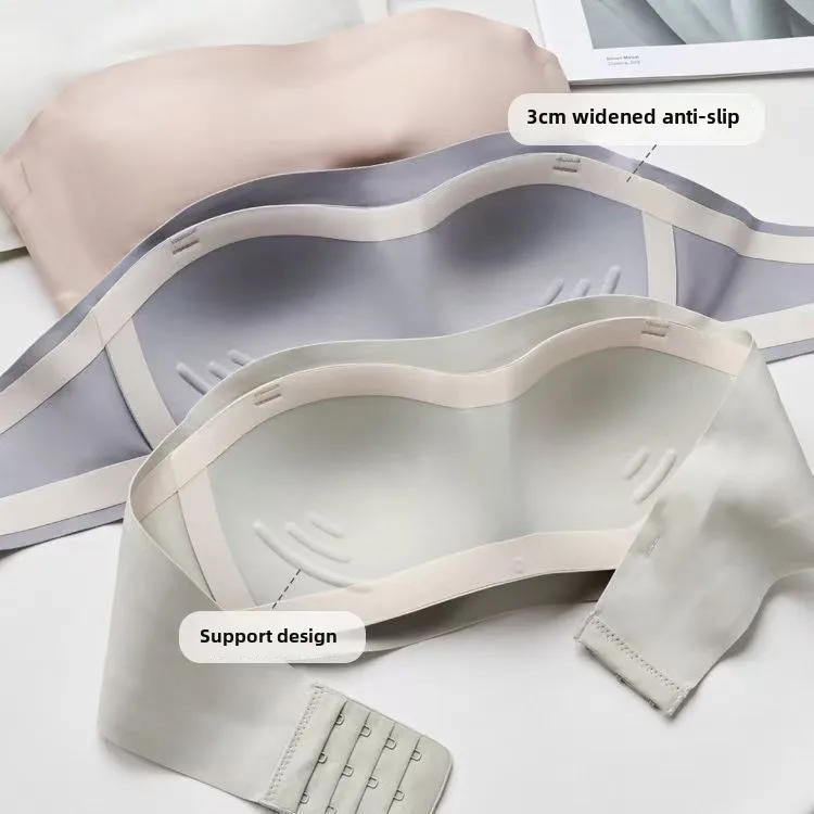 Factory Direct Thin Suspended Tube Chest Small Chest Gathered Large Seamless Underwear Women's Anti-sagging Bra A Generation Of Hair display picture 1
