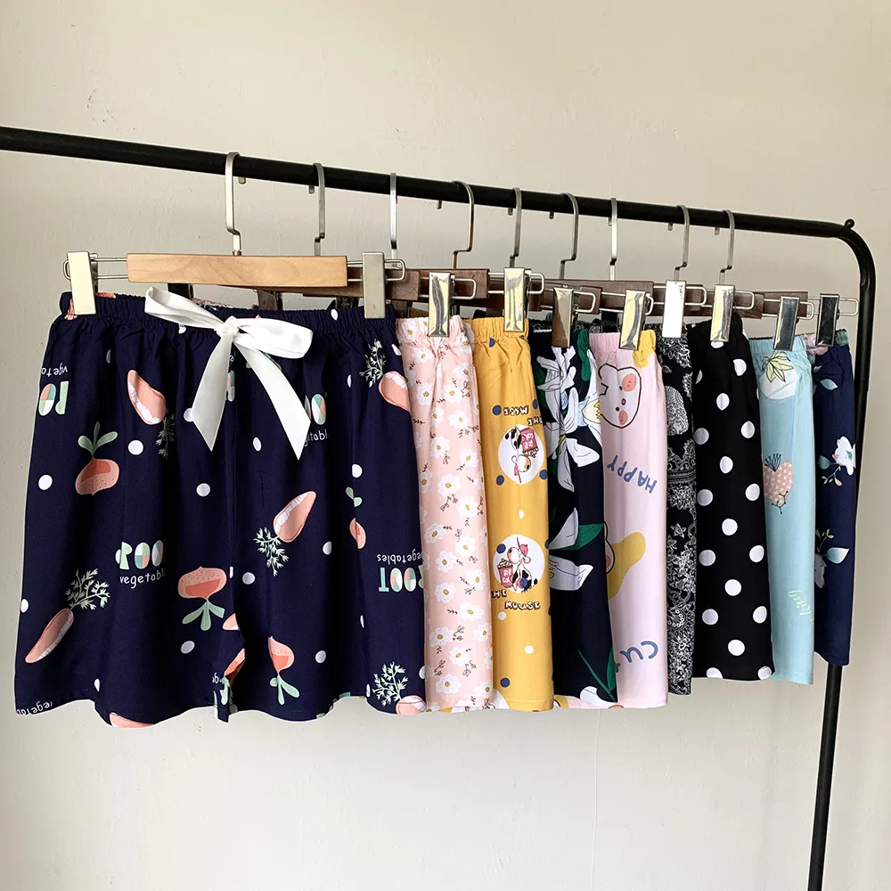 [Special Offer] Foreign Trade Tailstock Cotton Silk Pajama Pants Women's Summer Thin Artificial Cotton Shorts Loose Casual Home Pants display picture 1