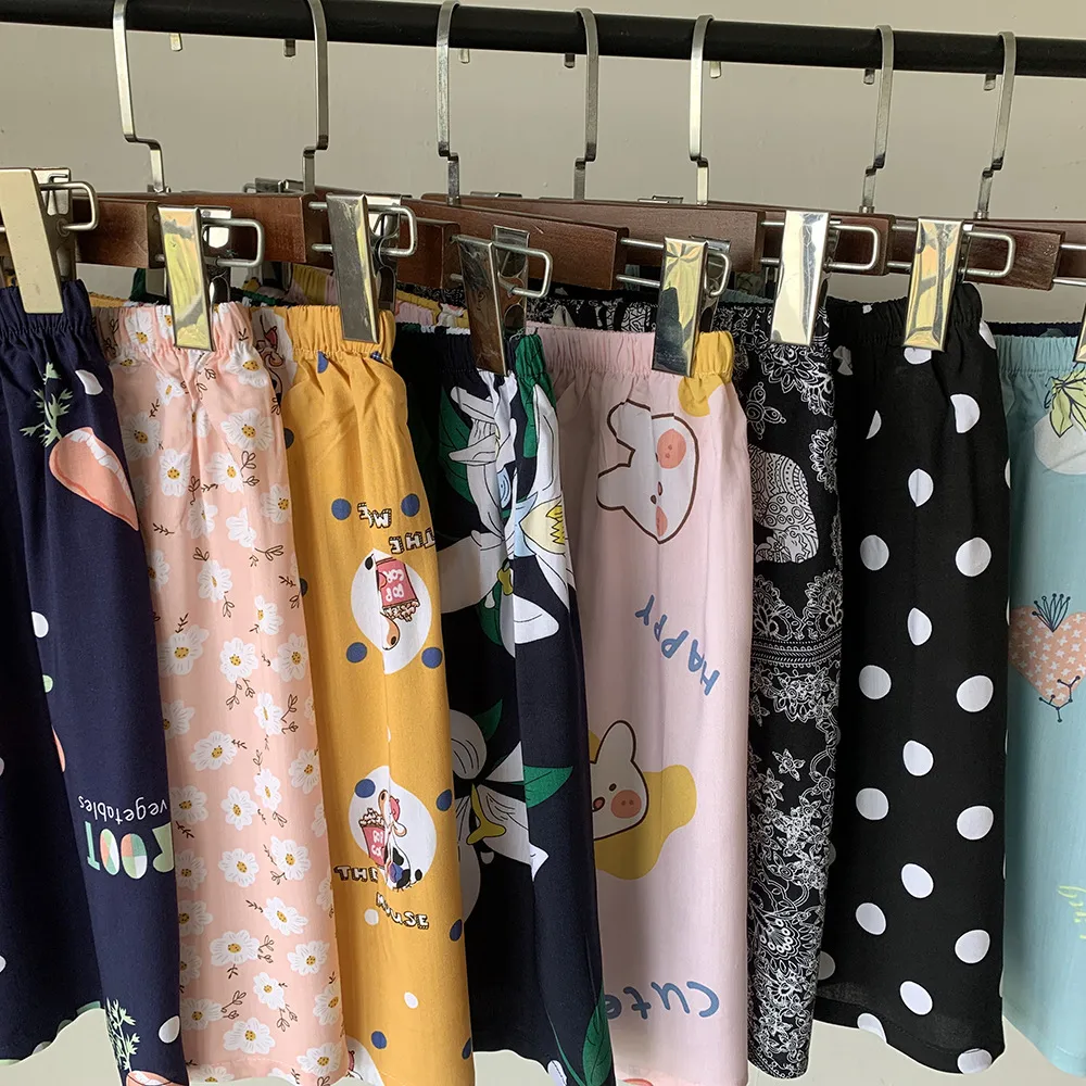 [Special Offer] Foreign Trade Tailstock Cotton Silk Pajama Pants Women's Summer Thin Artificial Cotton Shorts Loose Casual Home Pants display picture 2